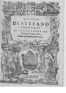 Madrigals for Five Voices: Book I – high voice part by Steffano Bernardi