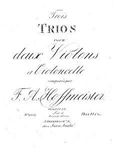 Three String Trios, Op.22: parte violoncelo by Franz Anton Hoffmeister