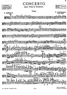 Viola Concerto in D Major: Parte de viola solo by Franz Anton Hoffmeister
