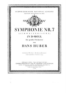 Symphony No.7 in D Minor 'Schweizerische': Movimentos I-III by Hans Huber