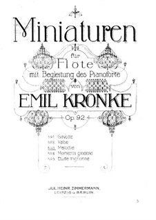 Miniatures for Flute and Piano, Op.92: No.3 Melody by Emil Kronke