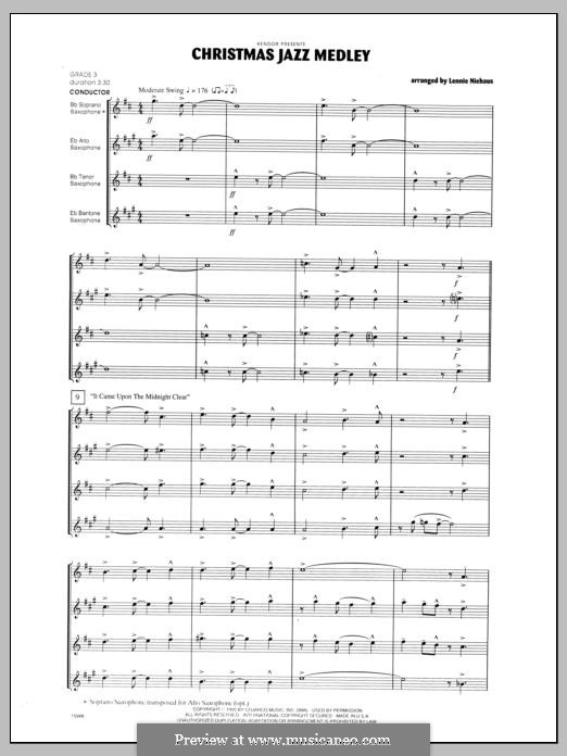 Christmas Jazz Medley: For saxophones – full score by folklore