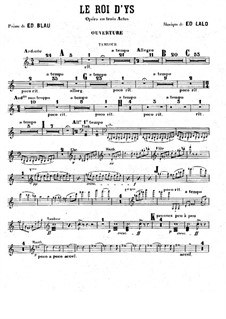 Le roi d'Ys (The King of Ys): Snare drum part by Édouard Lalo