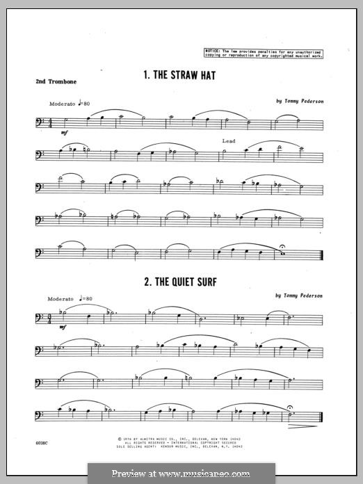 Ten Trios for Trombone: 2nd Trombone part by Tommy Pedersen