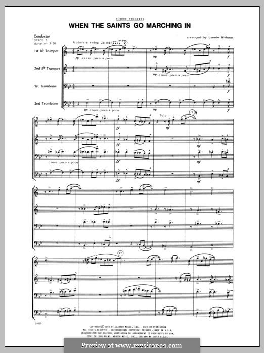 When the Saints Go Marching in (Chamber Arrangements): For winds – full score by folklore