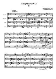 String Quartet No.1 in C Minor, Op.51: movimento II by Johannes Brahms