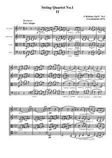 String Quartet No.1 in C Minor, Op.51: movimento II by Johannes Brahms
