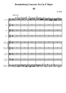 Brandenburg Concerto No.2 in F Major, BWV 1047: movimento III by Johann Sebastian Bach