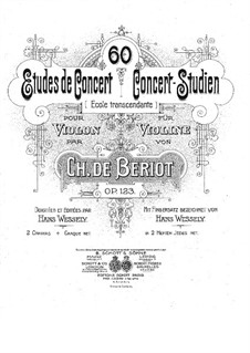 Sixty Concert Etudes, Op.123: Sixty Concert Etudes by Charles Auguste de Beriot