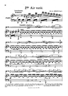 Aria with Variations No.2, Op.2: Score by Charles Auguste de Beriot