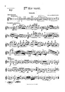 Aria with Variations No.2, Op.2: Parte de solo by Charles Auguste de Beriot