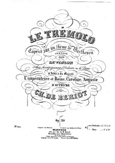 Le trémolo for Violin and Piano, Op.30: Parte de solo by Charles Auguste de Beriot