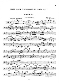 Suite in G Major for Cello and Piano, Op.7: Parte de solo by Wilhelm Kühner