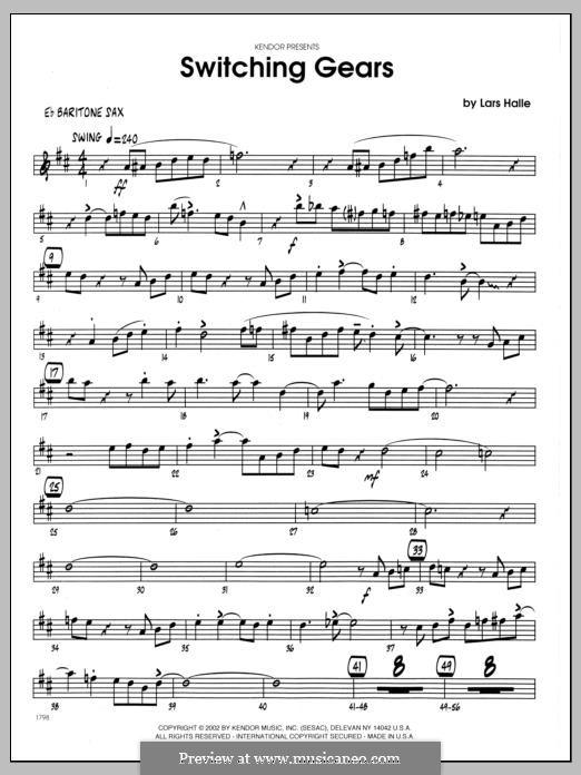 Switching Gears: Eb Baritone Sax part by Lars Halle