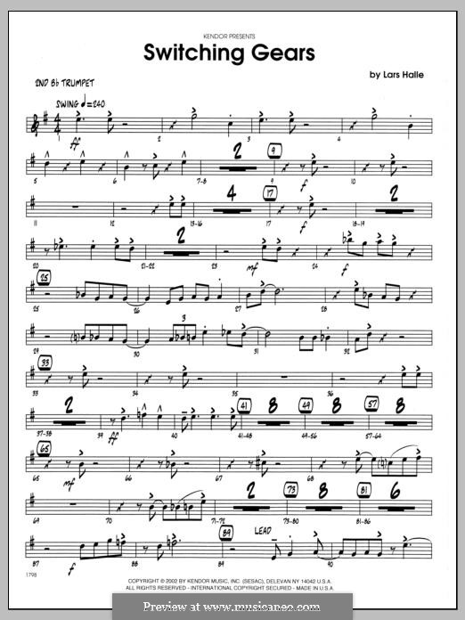 Switching Gears: 2nd Bb Trumpet part by Lars Halle