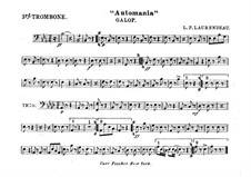 Automania. Galop for Cornet and Orchestra: Parte de trombone III by Louis-Philippe Laurendeau