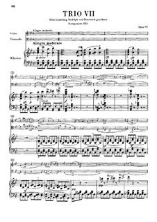 Trio for Violin, Cello and Piano No.7 'Archduke', Op.97: Partitura completa by Ludwig van Beethoven