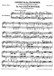 Concerto for Violin and Orchestra in D Major, Op.61: versão para piano by Ludwig van Beethoven