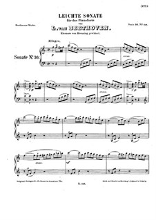 Sonata for Piano in C Major, WoO 51: para um único musico (Editado por H. Bulow) by Ludwig van Beethoven