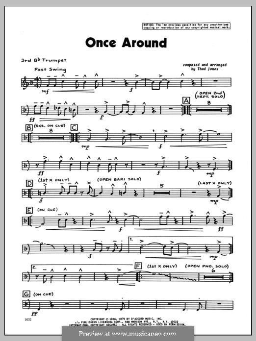 Once Around: 3rd Bb Trumpet part by Thad Jones