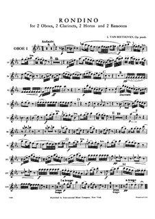 Rondino for Wind Instruments, WoO 25: Partes by Ludwig van Beethoven