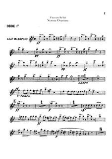 Overture: parte de oboes by Vincenzo Bellini