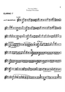 Overture: Clarino I and clarinet II parts by Vincenzo Bellini