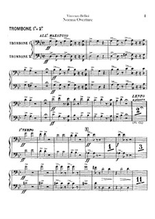 Overture: Trombones and bombardon parts by Vincenzo Bellini
