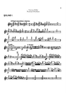 Overture: parte violinos by Vincenzo Bellini