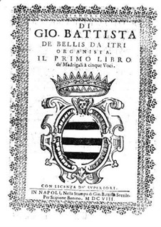 Madrigals for Five Voices: Livro I - parte tenor by Giovanni Battista de Bellis