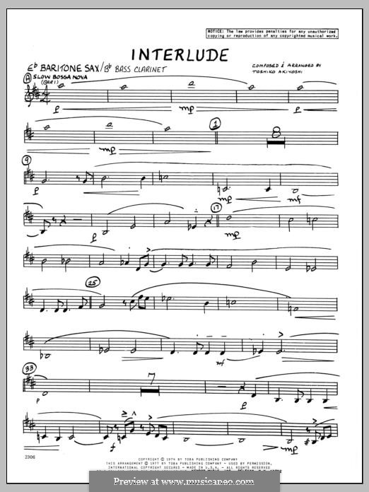 Interlude: Baritone Sax part by Toshiko Akiyoshi