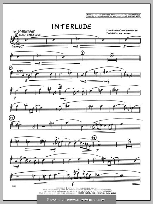 Interlude: 1st Bb Trumpet part by Toshiko Akiyoshi