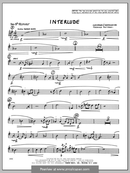 Interlude: 3rd Bb Trumpet part by Toshiko Akiyoshi