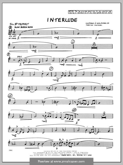 Interlude: 4th Bb Trumpet part by Toshiko Akiyoshi