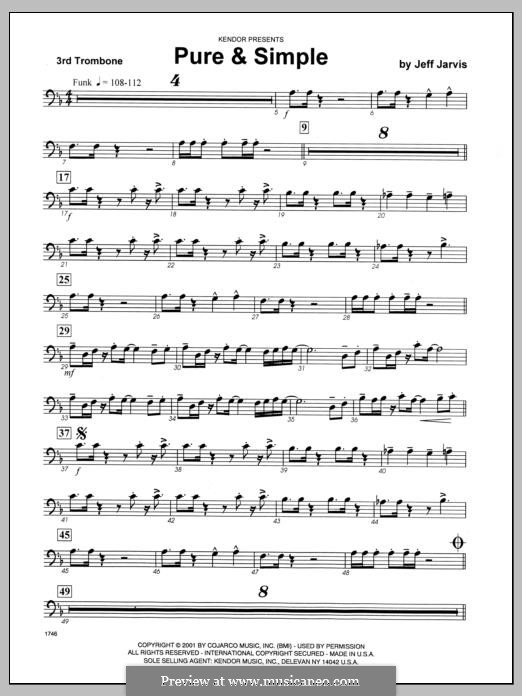 Pure & Simple: 3rd Trombone part by Jeff Jarvis