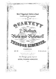 Quartet for Strings in G Major, Op.20: Partitura completa by Theodor Kirchner