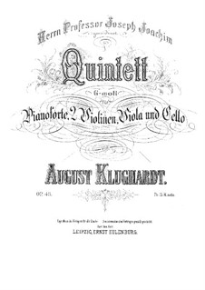 Piano Quintet in G Minor, Op.43: Piano Quintet in G Minor by August Klughardt