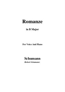 Spanische Liebeslieder (Spanish Love Songs), Op.138: No.5 Romance, Version III (B Major) by Robert Schumann