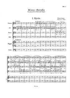 Missa choralis, S.10: Partitura completa by Franz Liszt
