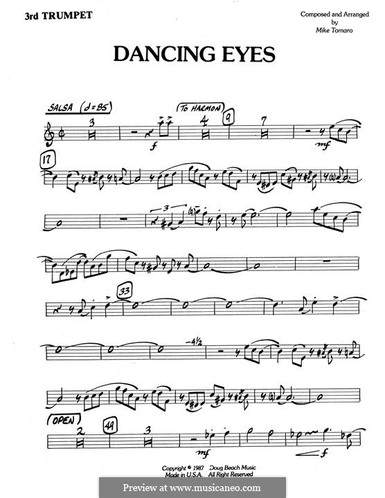 Dancing Eyes: 3rd Bb Trumpet part by Mike Tomaro