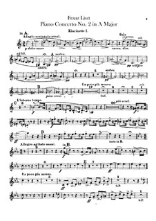 Piano Concerto No.2, S.125: clarinetes parte I-II by Franz Liszt