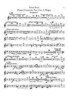 Piano Concerto No.2, S.125: trompeta partes I-II by Franz Liszt