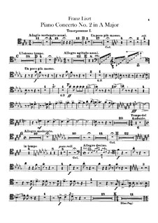 Piano Concerto No.2, S.125: parte de trombones e tubas by Franz Liszt
