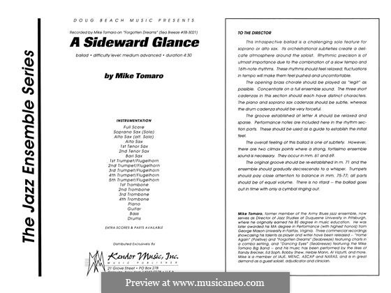A Sideward Glance: partitura completa by Mike Tomaro