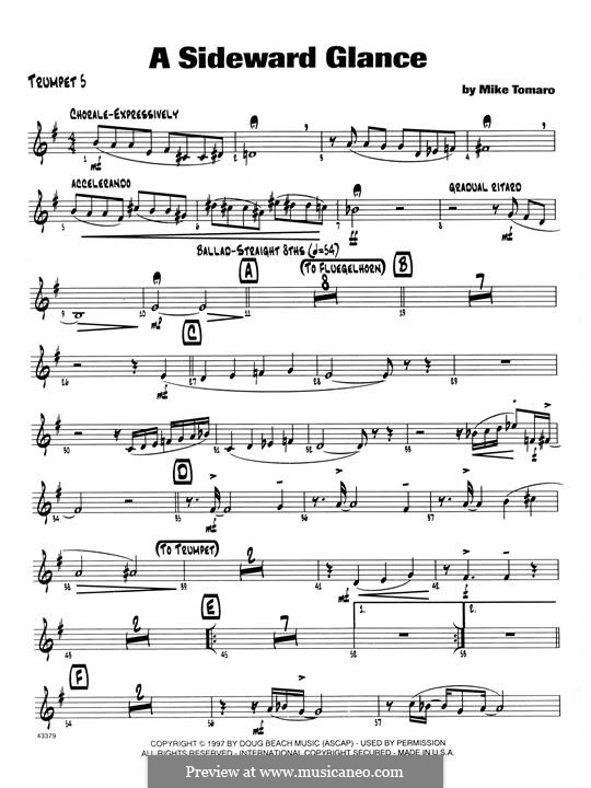 A Sideward Glance: 5th Bb Trumpet part by Mike Tomaro