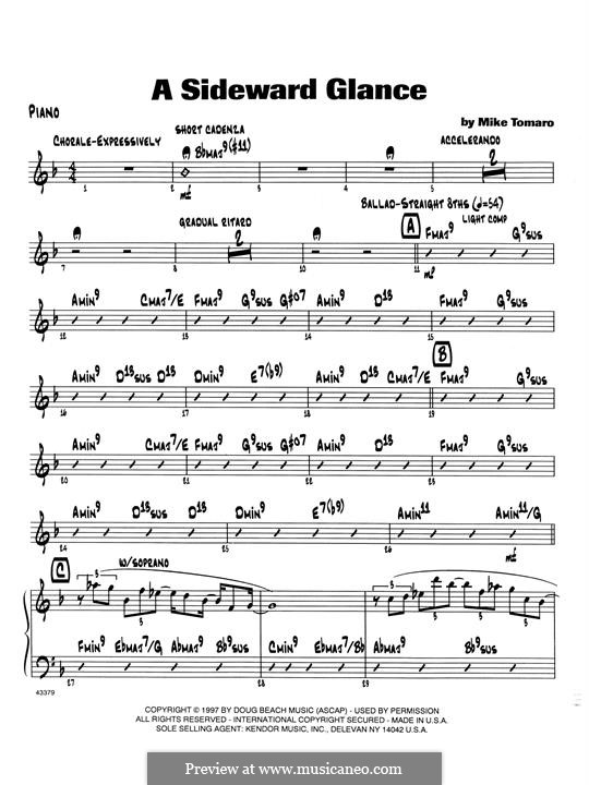 A Sideward Glance: parte piano by Mike Tomaro