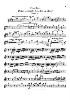 Piano Concerto No.2, S.125: Violinos partes I-II by Franz Liszt