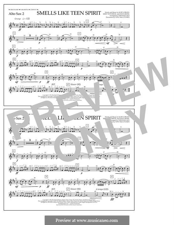 Marching Band version by Tom Wallace: Alto Sax 2 part by David Grohl, Krist Novoselic, Kurt Cobain