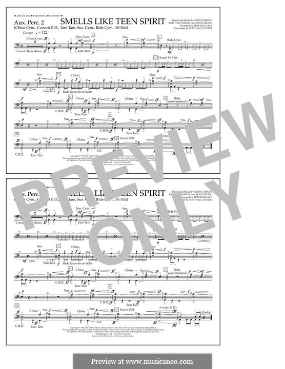 Marching Band version by Tom Wallace: Aux. Perc. 2 part by David Grohl, Krist Novoselic, Kurt Cobain