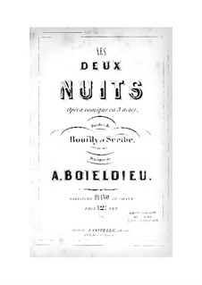 Les deux nuits: Partitura Piano-vocal by Adrien Boieldieu